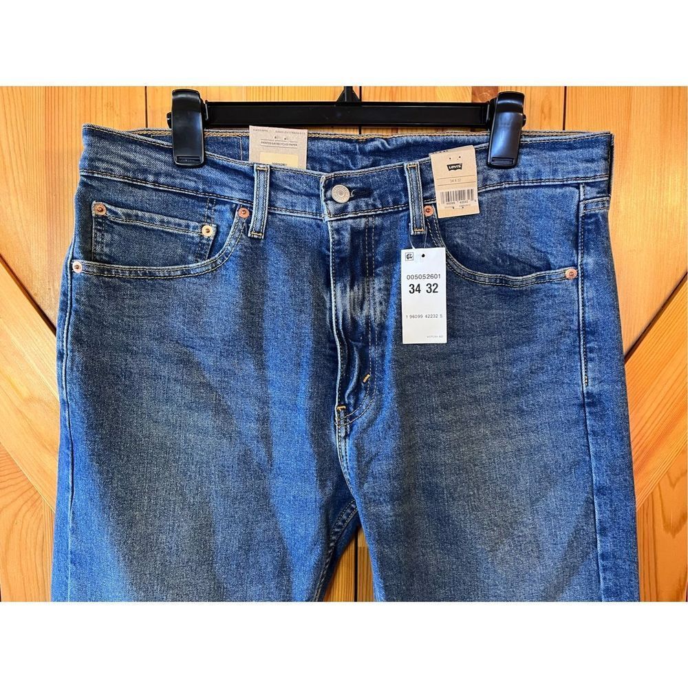 Levis 505 Jeans Mens Regular Fit Straight Leg Stretch 34x32 NWT - Picture 3 of 8